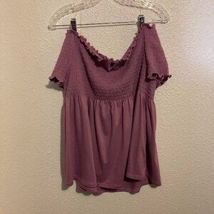 Rue21 women's size 2X purple smocked off the shoulder top